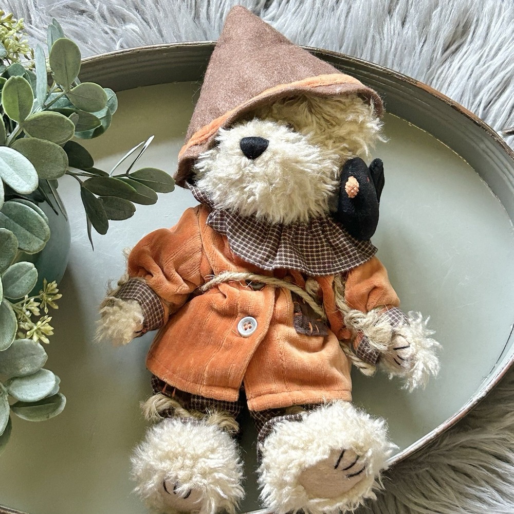 Vintage BOYDS BEARS Einstein Q. Scaredybear Scarecrow Plush Stuffed Toy Bear